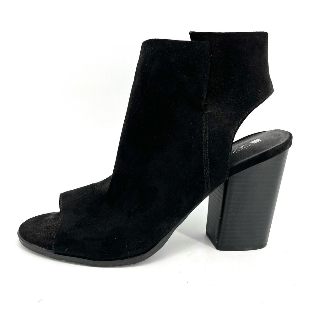 Dolcetta by Dolce Vita fake suede black open toe block‎ heel ankle boots (11)